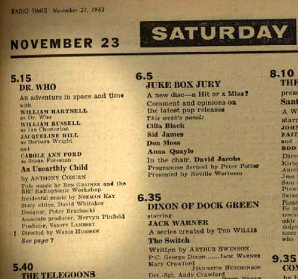 Listing for first episode