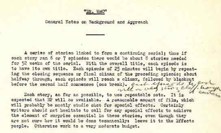 DR.WHO - original notes